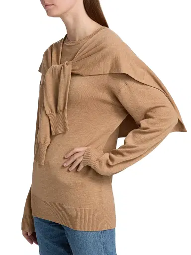 Toccin Women's Stefan Dual Wool Sweater - Latte | Thumbnail 4 Toccin Women's Stefan Dual Wool Sweater - Latte | Thumbnail 4
