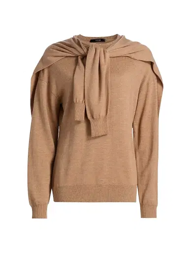 Toccin Women's Stefan Dual Wool Sweater - Latte | Thumbnail 1 Toccin Women's Stefan Dual Wool Sweater - Latte | Thumbnail 1