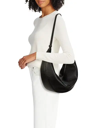 Proenza Schouler Women's Slide Pebbled Leather Hobo Bag - Black | Thumbnail 2 Proenza Schouler Women's Slide Pebbled Leather Hobo Bag - Black | Thumbnail 2