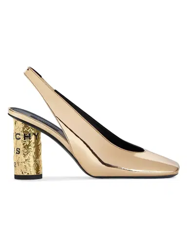 Givenchy Women's Tape Slingback Pumps in Mirror Effect Leather | Thumbnail 1 Givenchy Women's Tape Slingback Pumps in Mirror Effect Leather | Thumbnail 1