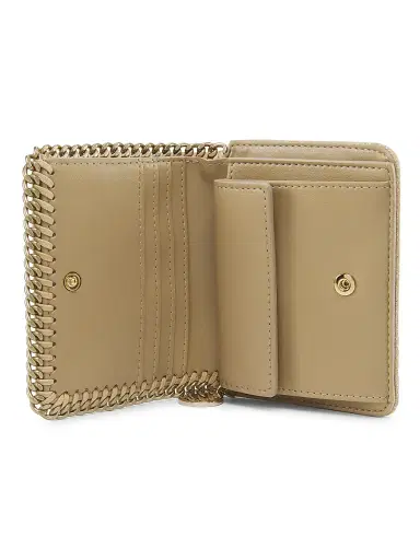 Stella McCartney Women's Falabella Shiny Chain-Trim Bifold Wallet - Gold | Thumbnail 2 Stella McCartney Women's Falabella Shiny Chain-Trim Bifold Wallet - Gold | Thumbnail 2