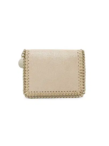 Stella McCartney Women's Falabella Shiny Chain-Trim Bifold Wallet - Gold | Thumbnail 1 Stella McCartney Women's Falabella Shiny Chain-Trim Bifold Wallet - Gold | Thumbnail 1