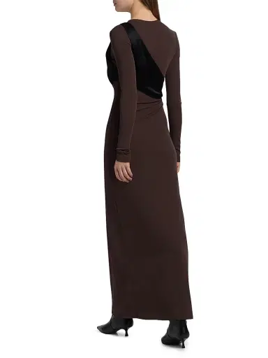 Nanushka Women's Grow Yura Jersey-Knit Sash Maxi Dress - Dark Oak Black | Thumbnail 5 Nanushka Women's Grow Yura Jersey-Knit Sash Maxi Dress - Dark Oak Black | Thumbnail 5