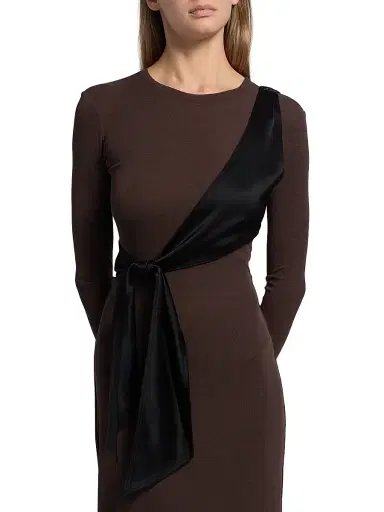 Nanushka Women's Grow Yura Jersey-Knit Sash Maxi Dress - Dark Oak Black | Thumbnail 6 Nanushka Women's Grow Yura Jersey-Knit Sash Maxi Dress - Dark Oak Black | Thumbnail 6