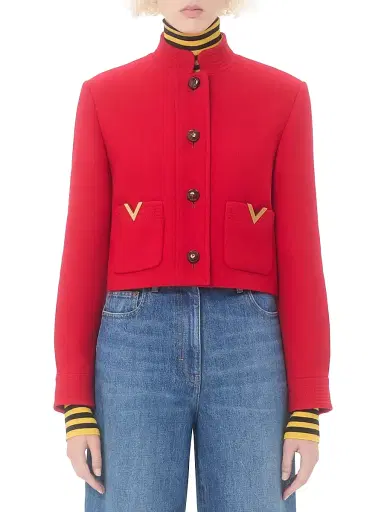 Valentino Garavani Women's Drill Double Caban - Red | Thumbnail 2 Valentino Garavani Women's Drill Double Caban - Red | Thumbnail 2