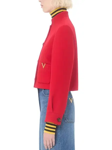 Valentino Garavani Women's Drill Double Caban - Red | Thumbnail 3 Valentino Garavani Women's Drill Double Caban - Red | Thumbnail 3