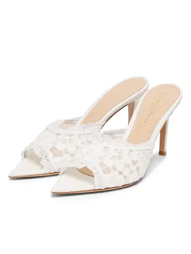 Gianvito Rossi Women's Lyon 85MM Lace Sandals - White - Size 11 | Thumbnail 2 Gianvito Rossi Women's Lyon 85MM Lace Sandals - White - Size 11 | Thumbnail 2