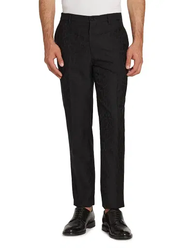 Etro Men's Roma Tonal Animal-Print Straight-Leg Trousers - Black - Size 40 | Thumbnail 3 Etro Men's Roma Tonal Animal-Print Straight-Leg Trousers - Black - Size 40 | Thumbnail 3