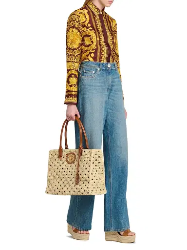 Versace Women's Barocco Silk Blouse - Burgundy Gold | Thumbnail 2 Versace Women's Barocco Silk Blouse - Burgundy Gold | Thumbnail 2