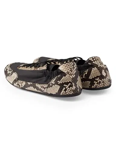 Prada Women's Collapse Re-Nylon and Printed Ayers Leather Sneakers - Black | Thumbnail 3 Prada Women's Collapse Re-Nylon and Printed Ayers Leather Sneakers - Black | Thumbnail 3