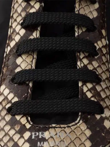 Prada Women's Collapse Re-Nylon and Printed Ayers Leather Sneakers - Black | Thumbnail 5 Prada Women's Collapse Re-Nylon and Printed Ayers Leather Sneakers - Black | Thumbnail 5