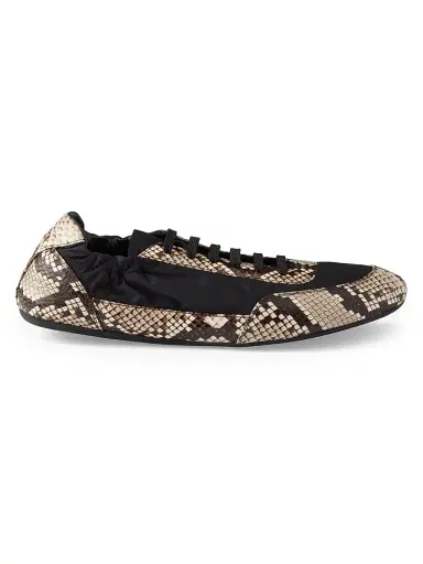 Prada Women's Collapse Re-Nylon and Printed Ayers Leather Sneakers - Black | Thumbnail 1 Prada Women's Collapse Re-Nylon and Printed Ayers Leather Sneakers - Black | Thumbnail 1