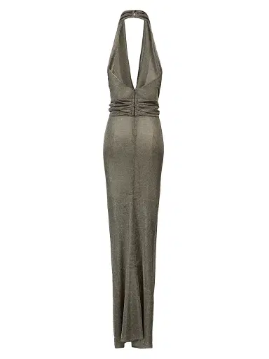 The New Arrivals Ilkyaz Ozel Women's Agel Plunging Halterneck Maxi Dress - Le Chevalier | Thumbnail 2 The New Arrivals Ilkyaz Ozel Women's Agel Plunging Halterneck Maxi Dress - Le Chevalier | Thumbnail 2