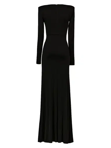 The New Arrivals Ilkyaz Ozel Women's Azure Rhinestone Plunging V-neck Jersey Gown - Magie Noire | Thumbnail 2 The New Arrivals Ilkyaz Ozel Women's Azure Rhinestone Plunging V-neck Jersey Gown - Magie Noire | Thumbnail 2