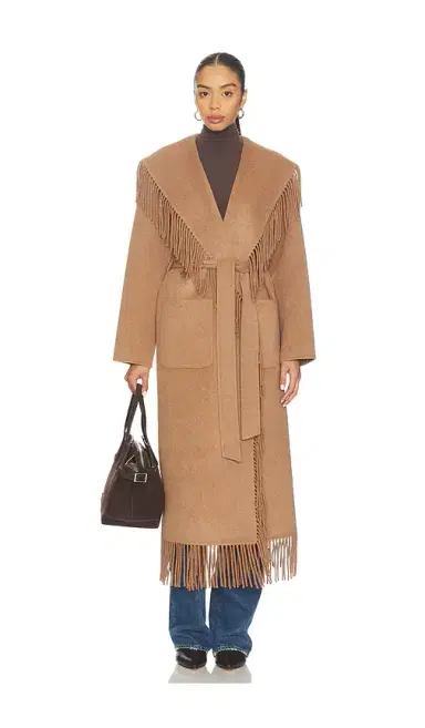 SIMKHAI Carrie Fringe Robe Coat | Thumbnail 1 SIMKHAI Carrie Fringe Robe Coat | Thumbnail 1