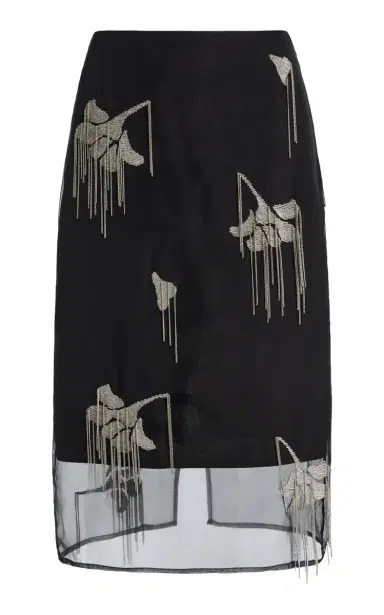 Róhe Tulip-Embellished Organza Midi Skirt | Thumbnail 2 Róhe Tulip-Embellished Organza Midi Skirt | Thumbnail 2
