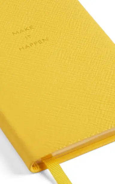 Smythson Make It Happen Panama Leather Notebook - Yellow | Thumbnail 3 Smythson Make It Happen Panama Leather Notebook - Yellow | Thumbnail 3