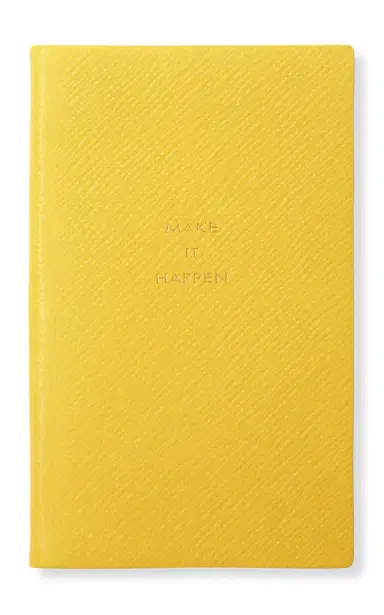 Smythson Make It Happen Panama Leather Notebook - Yellow | Thumbnail 1 Smythson Make It Happen Panama Leather Notebook - Yellow | Thumbnail 1