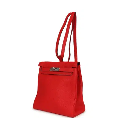 HERMÈS Hermes Kelly Ado II Backpack Rouge De Coeur Clemence Palladium Hardware | Thumbnail 7 HERMÈS Hermes Kelly Ado II Backpack Rouge De Coeur Clemence Palladium Hardware | Thumbnail 7