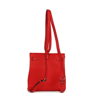 HERMÈS Hermes Kelly Ado II Backpack Rouge De Coeur Clemence Palladium Hardware | Thumbnail 8 HERMÈS Hermes Kelly Ado II Backpack Rouge De Coeur Clemence Palladium Hardware | Thumbnail 8