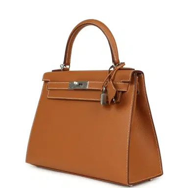 HERMÈS Hermes Kelly Sellier 28 Gold Epsom Palladium Hardware | Thumbnail 3 HERMÈS Hermes Kelly Sellier 28 Gold Epsom Palladium Hardware | Thumbnail 3