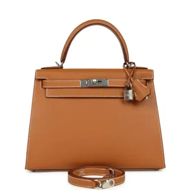 HERMÈS Hermes Kelly Sellier 28 Gold Epsom Palladium Hardware | Thumbnail 1 HERMÈS Hermes Kelly Sellier 28 Gold Epsom Palladium Hardware | Thumbnail 1