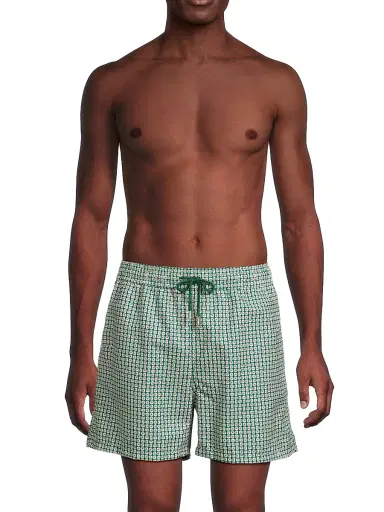 SIMKHAI Men's Lowell Swim Shorts - Kelly Green Foulard Print | Thumbnail 3 SIMKHAI Men's Lowell Swim Shorts - Kelly Green Foulard Print | Thumbnail 3