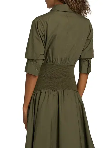 Simkhai Women's Stiles Cotton Crop Shirt - Fern - Size Small | Thumbnail 5 Simkhai Women's Stiles Cotton Crop Shirt - Fern - Size Small | Thumbnail 5