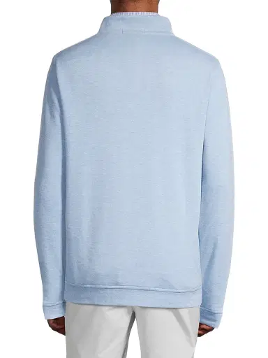 Peter Millar Men's Crown Comfort Cotton Quarter-Zip Classic-Fit Pullover - Cottage Blue | Thumbnail 5 Peter Millar Men's Crown Comfort Cotton Quarter-Zip Classic-Fit Pullover - Cottage Blue | Thumbnail 5