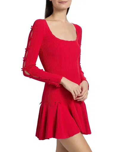 LoveShackFancy Women's Seychelle Rib-Knit Sheath Minidress - Candy Apple | Thumbnail 4 LoveShackFancy Women's Seychelle Rib-Knit Sheath Minidress - Candy Apple | Thumbnail 4