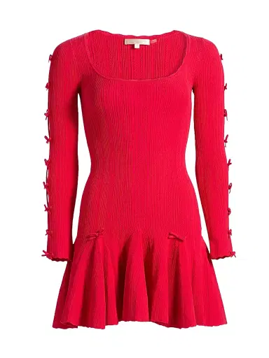 LoveShackFancy Women's Seychelle Rib-Knit Sheath Minidress - Candy Apple | Thumbnail 1 LoveShackFancy Women's Seychelle Rib-Knit Sheath Minidress - Candy Apple | Thumbnail 1