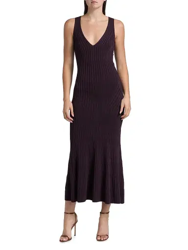 Adam Lippes Women's Sleeveless Rib-Knit Midi-Dress | Thumbnail 3 Adam Lippes Women's Sleeveless Rib-Knit Midi-Dress | Thumbnail 3