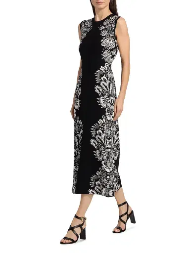 Ulla Johnson Women's Liana Floral Jacquard Midi-Dress - Noir | Thumbnail 2 Ulla Johnson Women's Liana Floral Jacquard Midi-Dress - Noir | Thumbnail 2