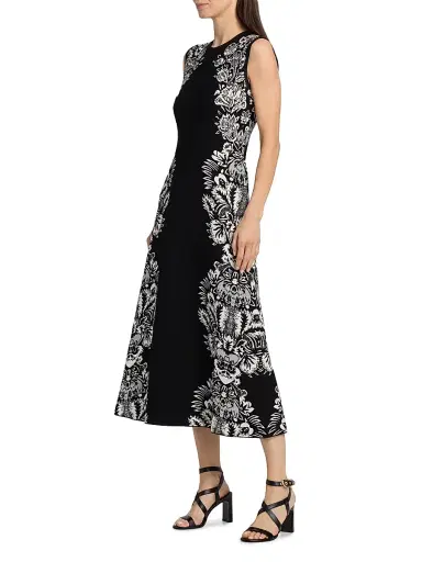 Ulla Johnson Women's Liana Floral Jacquard Midi-Dress - Noir | Thumbnail 4 Ulla Johnson Women's Liana Floral Jacquard Midi-Dress - Noir | Thumbnail 4