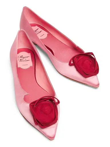 Roger Vivier Women's I Love Vivier Rosette Ballerina Flats - Rosa Antico Chiaro | Thumbnail 4 Roger Vivier Women's I Love Vivier Rosette Ballerina Flats - Rosa Antico Chiaro | Thumbnail 4