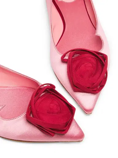 Roger Vivier Women's I Love Vivier Rosette Ballerina Flats - Rosa Antico Chiaro | Thumbnail 6 Roger Vivier Women's I Love Vivier Rosette Ballerina Flats - Rosa Antico Chiaro | Thumbnail 6