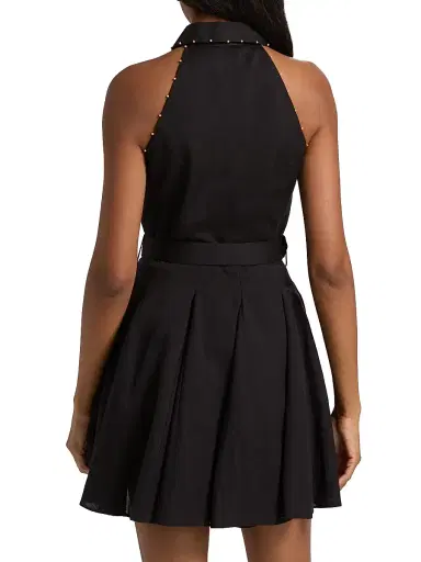 Hemant & Nandita Women's Kavi Embroidered Linen-Cotton Belted Minidress - Black | Thumbnail 5 Hemant & Nandita Women's Kavi Embroidered Linen-Cotton Belted Minidress - Black | Thumbnail 5