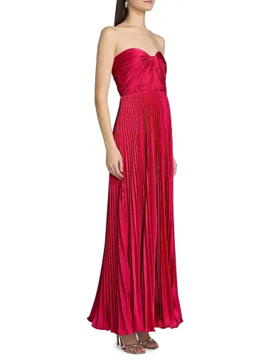 As It May Women's Elia Satin Plissé Gown - Hot Berry | Thumbnail 4 As It May Women's Elia Satin Plissé Gown - Hot Berry | Thumbnail 4