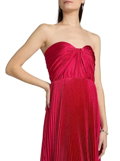 As It May Women's Elia Satin Plissé Gown - Hot Berry | Thumbnail 6 As It May Women's Elia Satin Plissé Gown - Hot Berry | Thumbnail 6
