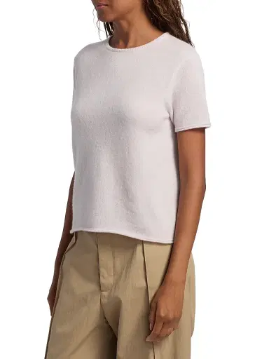 Co Women's Crewneck Knit Cashmere-Silk T-Shirt | Thumbnail 4 Co Women's Crewneck Knit Cashmere-Silk T-Shirt | Thumbnail 4