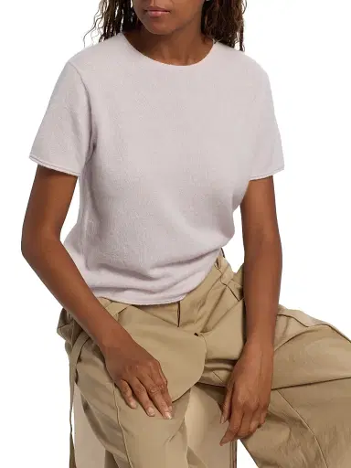 Co Women's Crewneck Knit Cashmere-Silk T-Shirt | Thumbnail 6 Co Women's Crewneck Knit Cashmere-Silk T-Shirt | Thumbnail 6