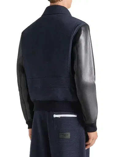 Givenchy Men's Mix Material Aviator Blouson Jacket - Black | Thumbnail 2 Givenchy Men's Mix Material Aviator Blouson Jacket - Black | Thumbnail 2