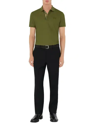 Burberry Men's Eddie EKD Slim-Fit Polo Shirt - Olive - Size Small | Thumbnail 2 Burberry Men's Eddie EKD Slim-Fit Polo Shirt - Olive - Size Small | Thumbnail 2