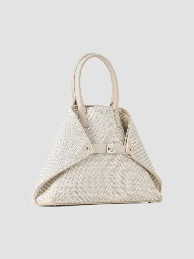 Akris Women's Small Ai Braided Leather Top Handle Bag - Ecru Alabaster | Thumbnail 3 Akris Women's Small Ai Braided Leather Top Handle Bag - Ecru Alabaster | Thumbnail 3