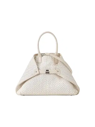 Akris Women's Small Ai Braided Leather Top Handle Bag - Ecru Alabaster | Thumbnail 1 Akris Women's Small Ai Braided Leather Top Handle Bag - Ecru Alabaster | Thumbnail 1