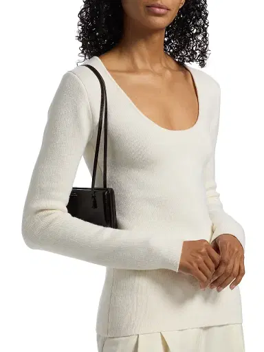 Toteme Women's Scoopneck Merino Wool-Blend Top - Ecru | Thumbnail 6 Toteme Women's Scoopneck Merino Wool-Blend Top - Ecru | Thumbnail 6