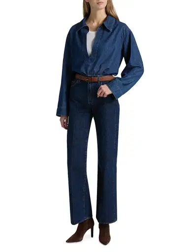 BLK DNM Women's Denim Tunic Top - Clean Blue | Thumbnail 2 BLK DNM Women's Denim Tunic Top - Clean Blue | Thumbnail 2