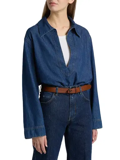 BLK DNM Women's Denim Tunic Top - Clean Blue | Thumbnail 3 BLK DNM Women's Denim Tunic Top - Clean Blue | Thumbnail 3