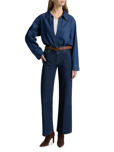 BLK DNM Women's High-Rise Wide-Leg Jeans - Clean Blue | Thumbnail 2 BLK DNM Women's High-Rise Wide-Leg Jeans - Clean Blue | Thumbnail 2