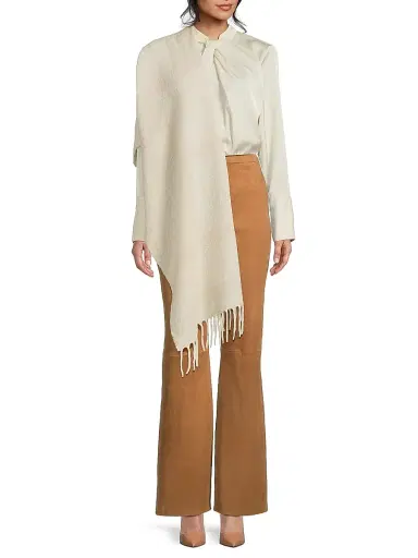 Toteme Women's Monogram Jacquard Alpaca-Blend Scarf - Ecru White | Thumbnail 2 Toteme Women's Monogram Jacquard Alpaca-Blend Scarf - Ecru White | Thumbnail 2